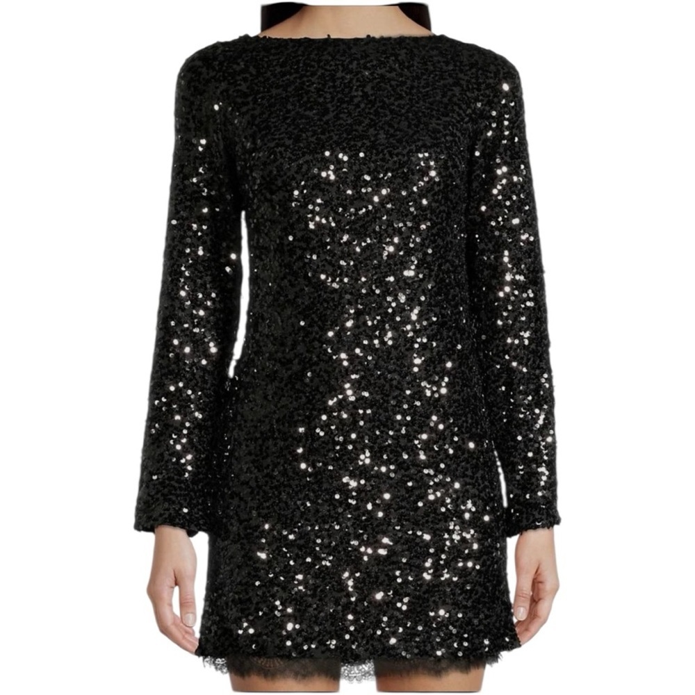 Sachin + Babi Cameron Sequined Black Mini Dress Women’s Size 6 NWT